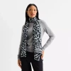 Collection Xiix Chiffon Leopard Oblong Scarf In Black