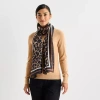 Collection Xiix Chiffon Leopard Oblong Scarf In Brown