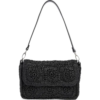 Collection Xiix Crochet Square Shoulder Bag In Black