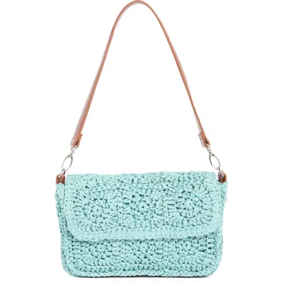 Collection Xiix Crochet Square Shoulder Bag In Blue