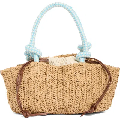 Collection Xiix Drawstring Bag Straw Tote In Brown