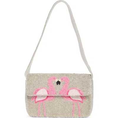 Collection Xiix Flamingo Beaded Baguette Shoulder Bag In Multi