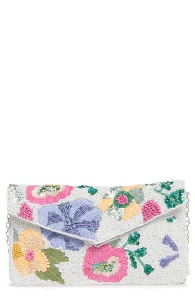 Collection Xiix Floral Beaded Envelope Clutch In Multi