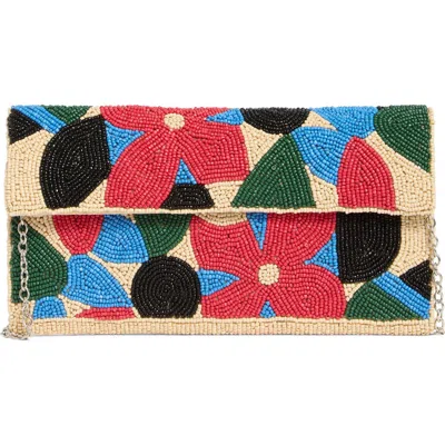 Collection Xiix Geo Floral Beaded Clutch