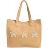 COLLECTION XIIX COLLECTION XIIX IMITATION PEARL BEAD STRAW TOTE BAG