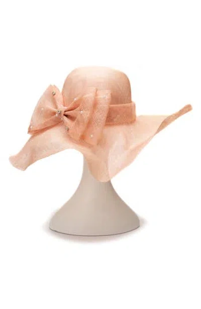 Collection Xiix Large Bow Sinamay Floppy Hat In Orange