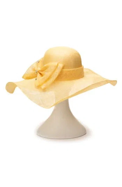 Collection Xiix Large Bow Sinamay Floppy Hat In Yellow