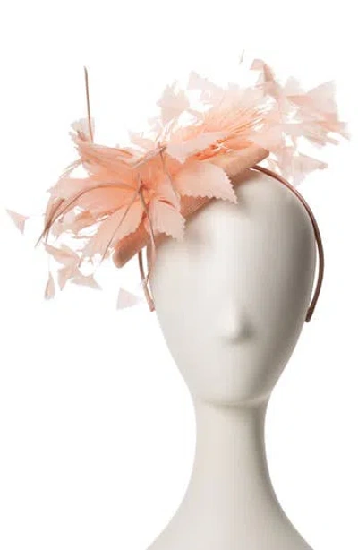 Collection Xiix Large Feather Fascinator In Orange