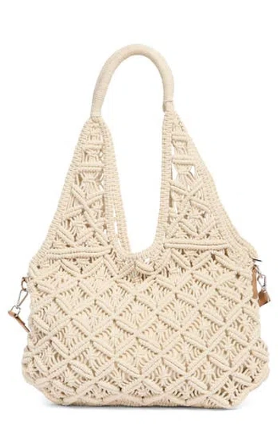 Collection Xiix Large Macramé Tote Bag In Ivory