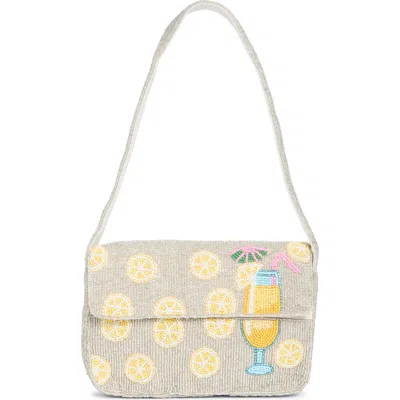 Collection Xiix Lemonade Beaded Baguette Shoulder Bag In Gray
