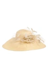 Collection Xiix Metallic Extra Wide Fascinator In Gold