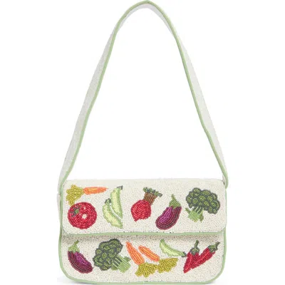 Collection Xiix Mixed Veggies Beaded Baguette Shoulder Bag In Multi