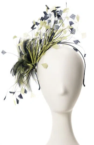 Collection Xiix Multicolored Feather Fascinator In Green