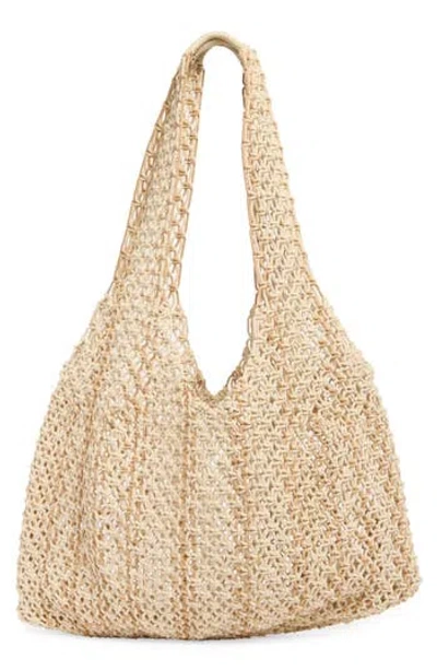 Collection Xiix Natural Stripe Macramé Large Tote Bag