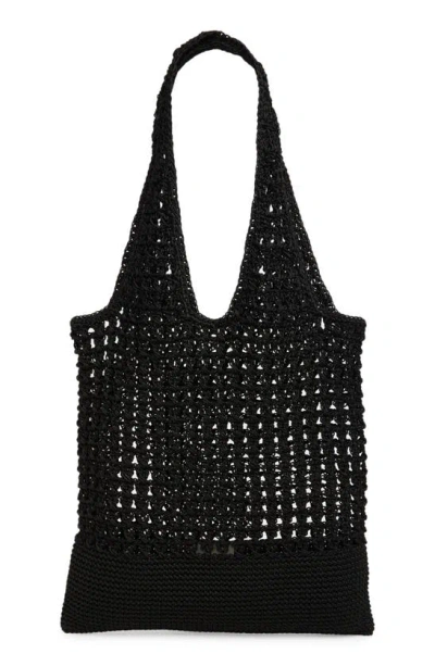 Collection Xiix Open Weave Tote Bag In Black