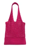 Collection Xiix Open Weave Tote Bag In Pink