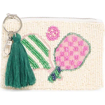 Collection Xiix Pickle Ball Beaded Coin Pouch In White