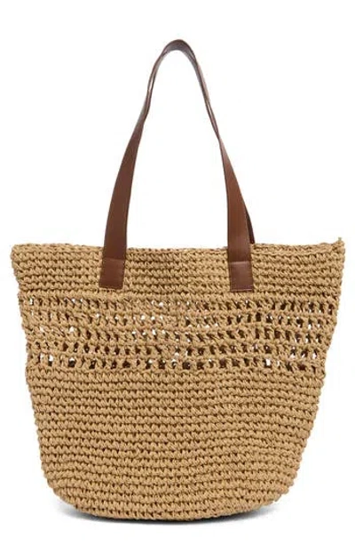 Collection Xiix Raffia Market Tote In Brown