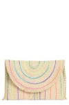Collection Xiix Rainbow Trim Straw Clutch