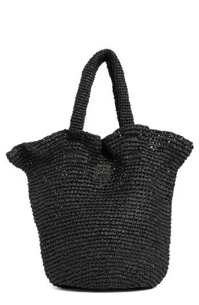 Collection Xiix Ruffle Edge Crochet Bag In Black