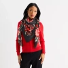 Collection Xiix Scroll Copenhagen Floral Square Scarf In Black