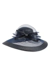 Collection Xiix Sheer Bow Wide Brim Hat In Navy
