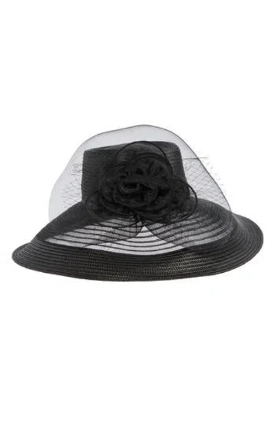 Collection Xiix Sheer Edge Wide Brim Fascinator In Black