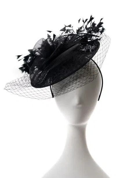 Collection Xiix Sinamay Flower Net Fascinator In Black