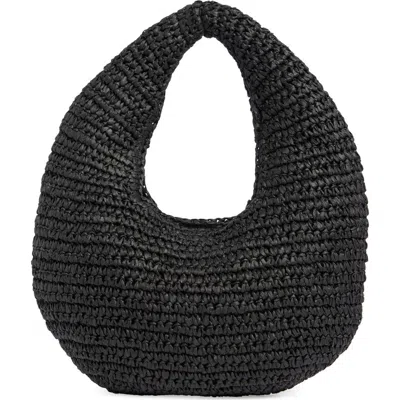 Collection Xiix Slouchy Crochet Hobo Bag In Black