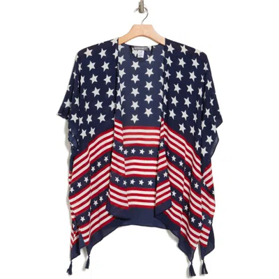 Collection Xiix Stars & Stripes Tassel Short Duster In Brown