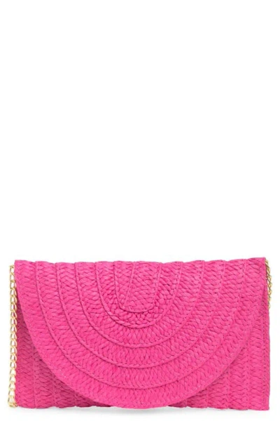 Collection Xiix Straw Clutch In Hot Pink