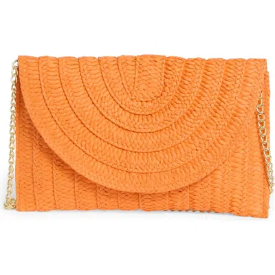 Collection Xiix Straw Clutch In Orange