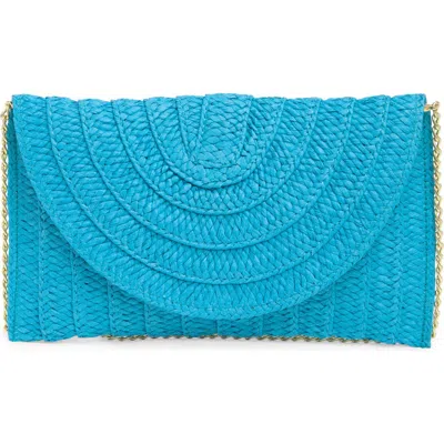Collection Xiix Straw Clutch In Turquoise