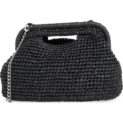Collection Xiix Straw Frame Clutch With Handle In Black