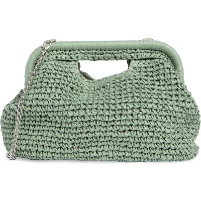 Collection Xiix Straw Frame Clutch With Handle In Green