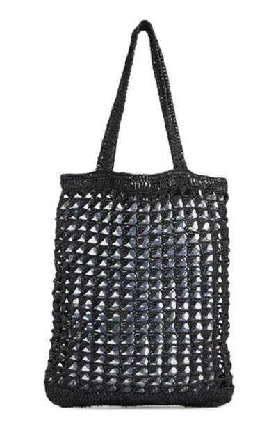 Collection Xiix Straw Tote Bag In Black
