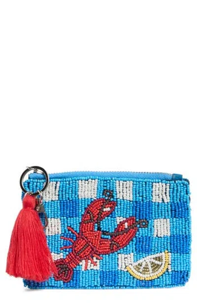 Collection Xiix Stripe Lemon Beaded Coin Pouch In Multi