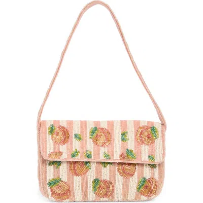 Collection Xiix Stripe Peaches Beaded Shoulder Bag In Multi