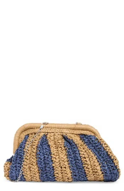 Collection Xiix Stripe Raffia Clutch In Brown