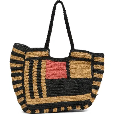 Collection Xiix Stripe Raffia Tote Bag In Multi