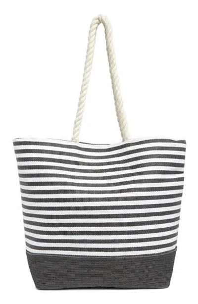 Collection Xiix Striped Tote Bag In Black White