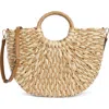 Collection Xiix Two-tone Half Moon Straw Tote