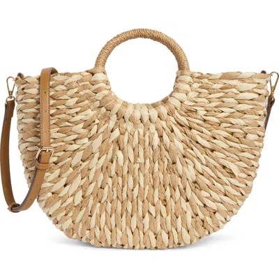 Collection Xiix Two-tone Half Moon Straw Tote