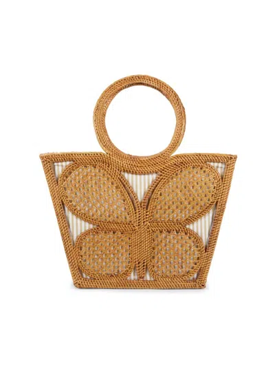 Collection Xiix Women's Butterfly Rattan Tote In Brown