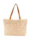 COLLECTION XIIX WOMEN'S QUILTED STRAW TOTE