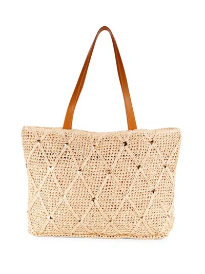 Collection Xiix Women's Quilted Straw Tote In Natural