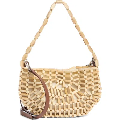 Collection Xiix Wooden Beaded Bag In Natural