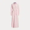 Collection Ysabella Striped Cotton Day Dress In Pink