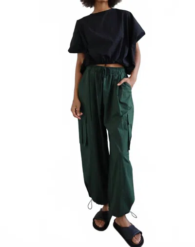 Collective Billow Cotton Cinched Top In Black