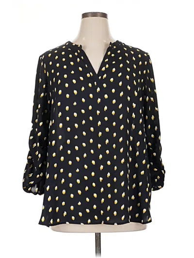 Pre-owned Collective Concepts 3/4 Sleeve Blouse In Black
